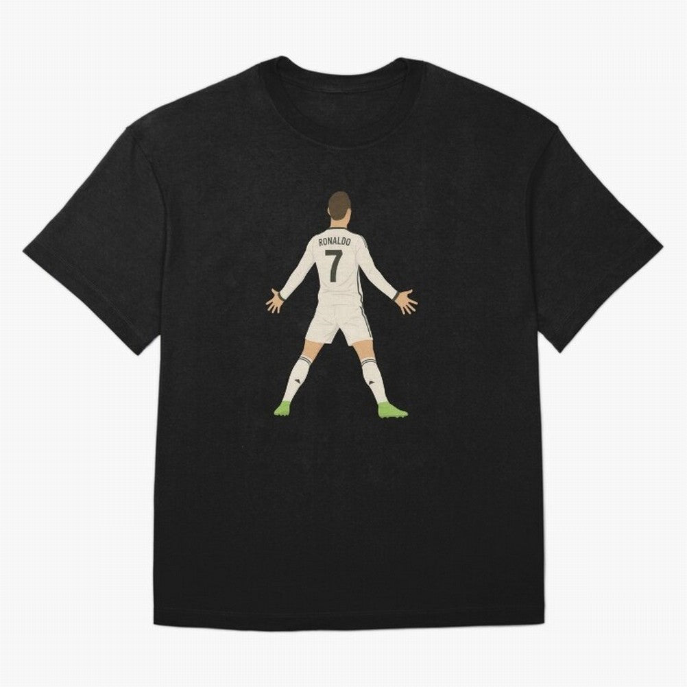 Cristiano Ronaldo Iconic Celebration Oversized T-Shirt Join FIFA World Cup 2026 USA Canada Mexico for Fans of CR7 and Argentina, France and Brazil, Bringing Stadium Memories, Football Loyalty, International Chants and Championship Tradition;