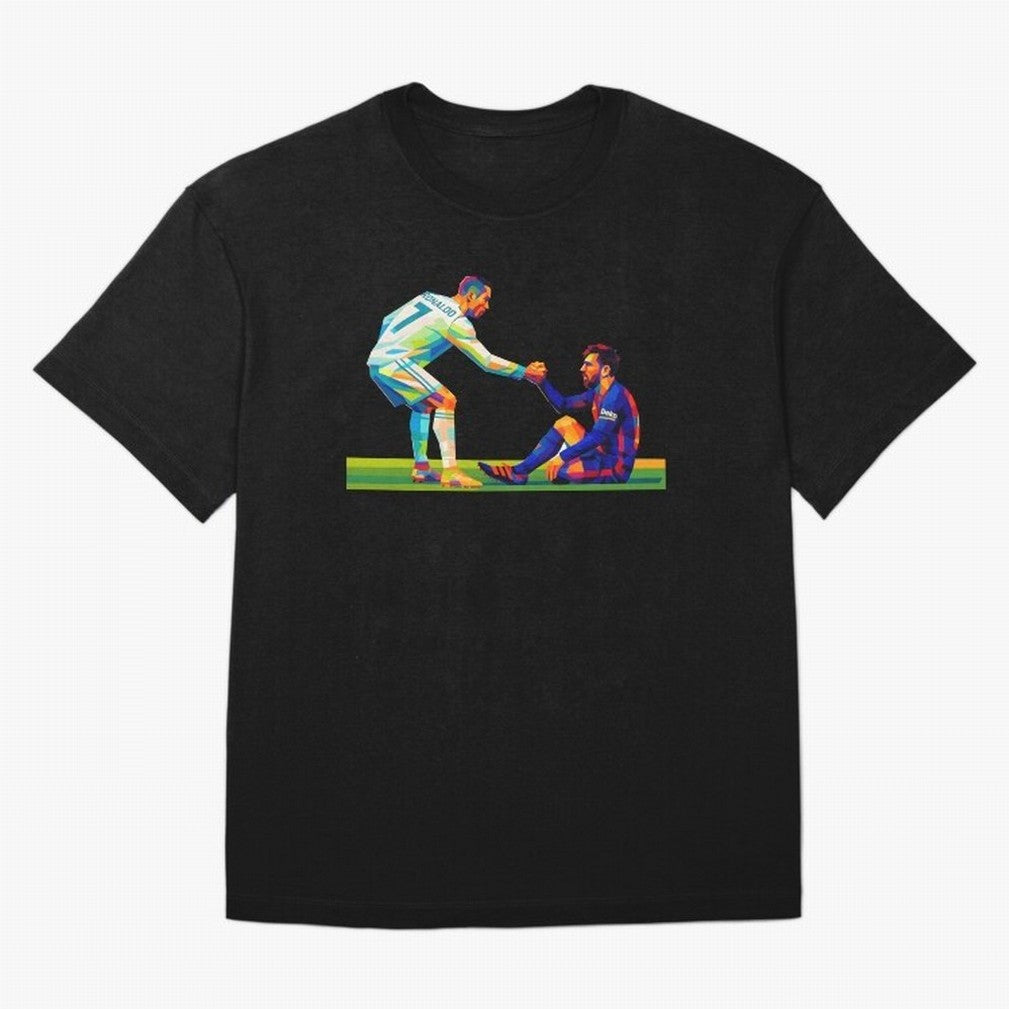 Cristiano Ronaldo & Messi Wpap Art Oversized T-Shirt Celebrate Global Passion for FIFA World Cup 2026 for Fans of Haaland and Brazil, Portugal and Argentina, Bringing Goal Celebration Energy, Supporter Heritage, Football Icons and Worldwide
