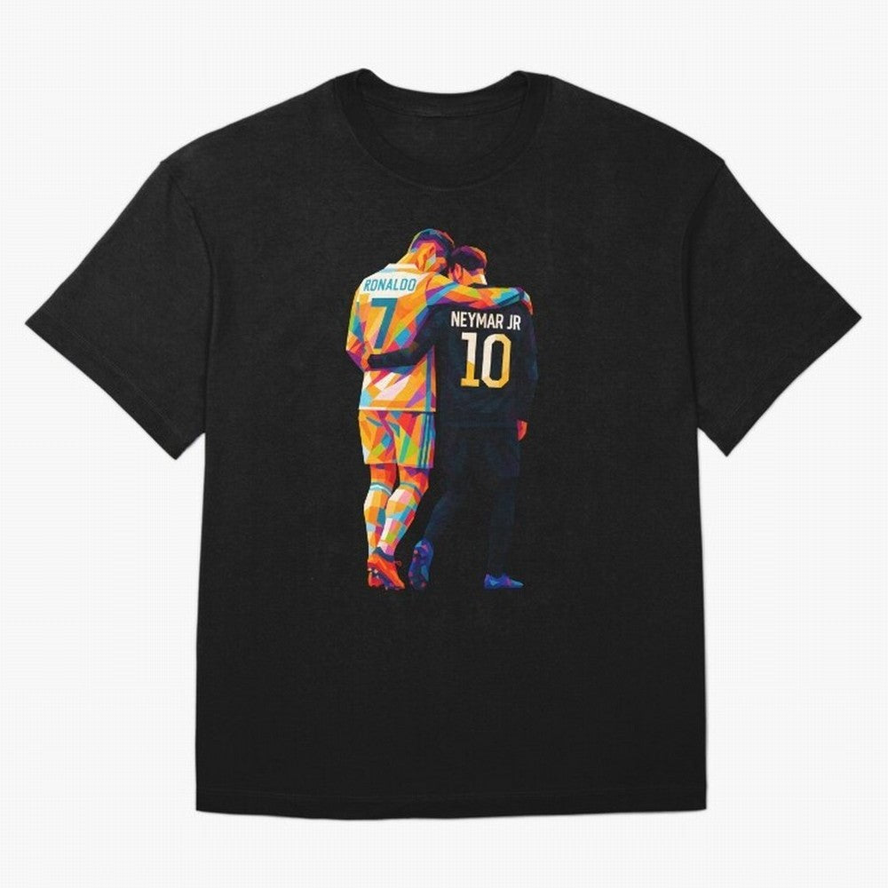 Cristiano Ronaldo & Neymar JR Wpap Art Oversized T-Shirt Represent FIFA World Cup 2026 Group Stage Spirit, Highlighting Netherlands, Neymar, Game Day Rituals, Football Legends, Country Pride and the Road to the Final; Ideal for Fans Who Follow