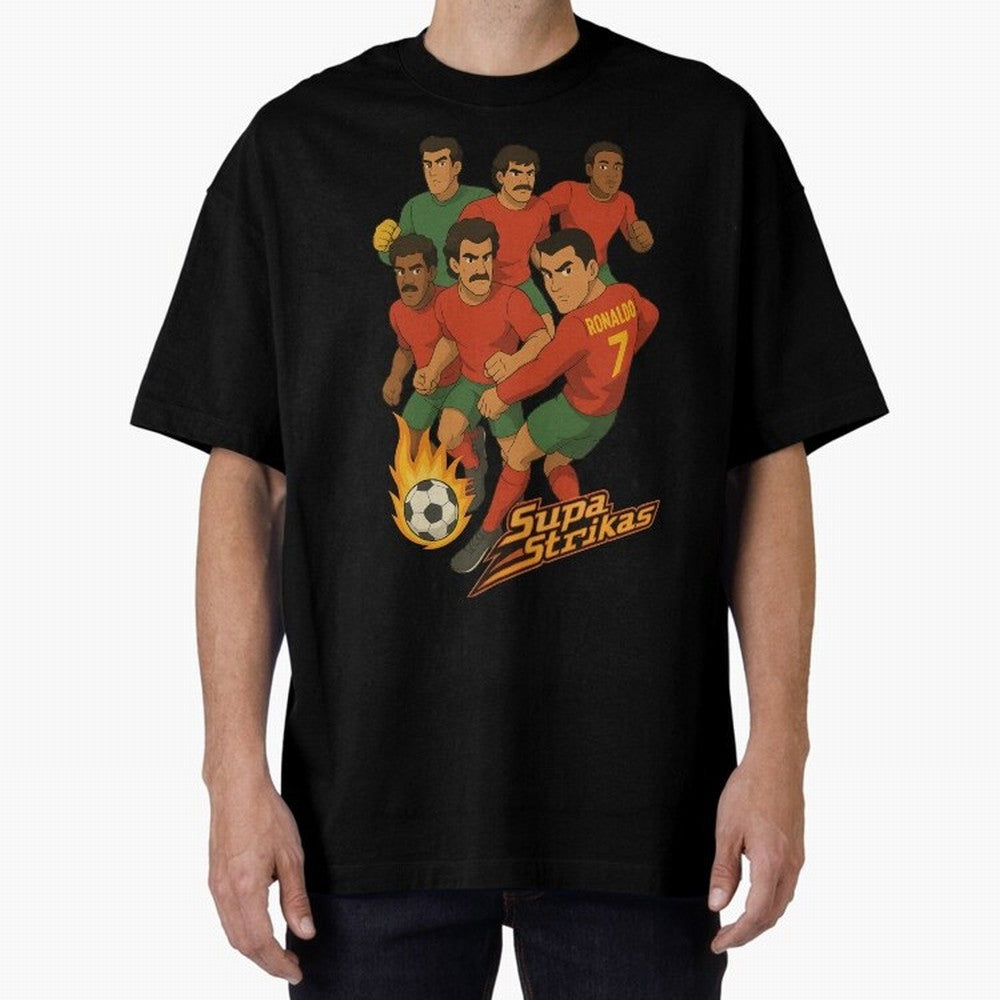 Supastrikas Portugal Team Version Oversized T-Shirt Carry Global Football Passion for FIFA World Cup 2026, Built around CR7, Spain and Netherlands, Worldwide Fan Energy, Dramatic Goals, Stadium Lights and Championship Celebrations; Perfect for