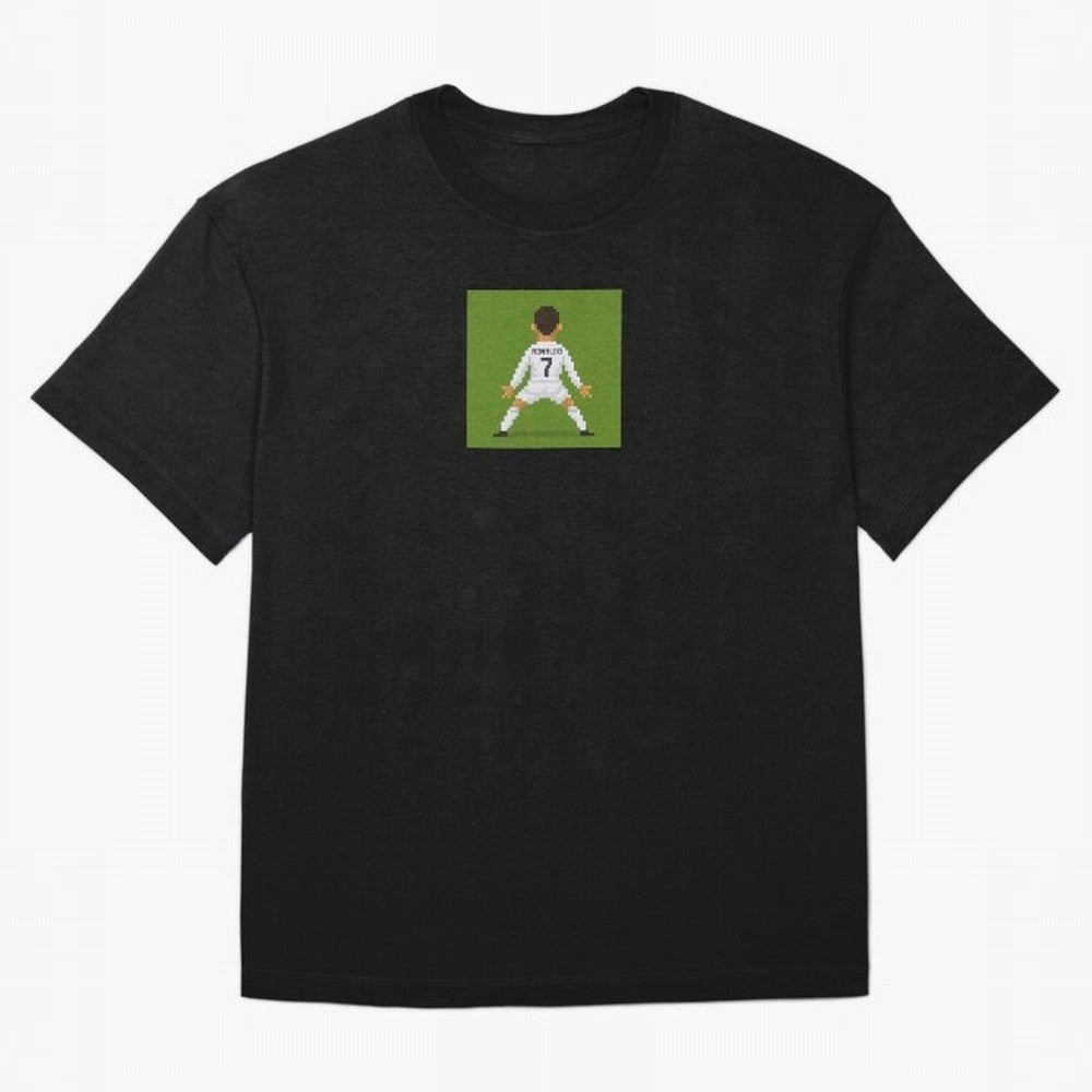 Cristiano Ronaldo Real Madrid Pixel Siuuu Art Oversized T-Shirt Celebrate Classic Football Spirit in the FIFA World Cup 2026 USA Canada Mexico Journey through Mbappe and Neymar Highlights, France Pride, Stadium Chants, National Pride, Trophy Dreams