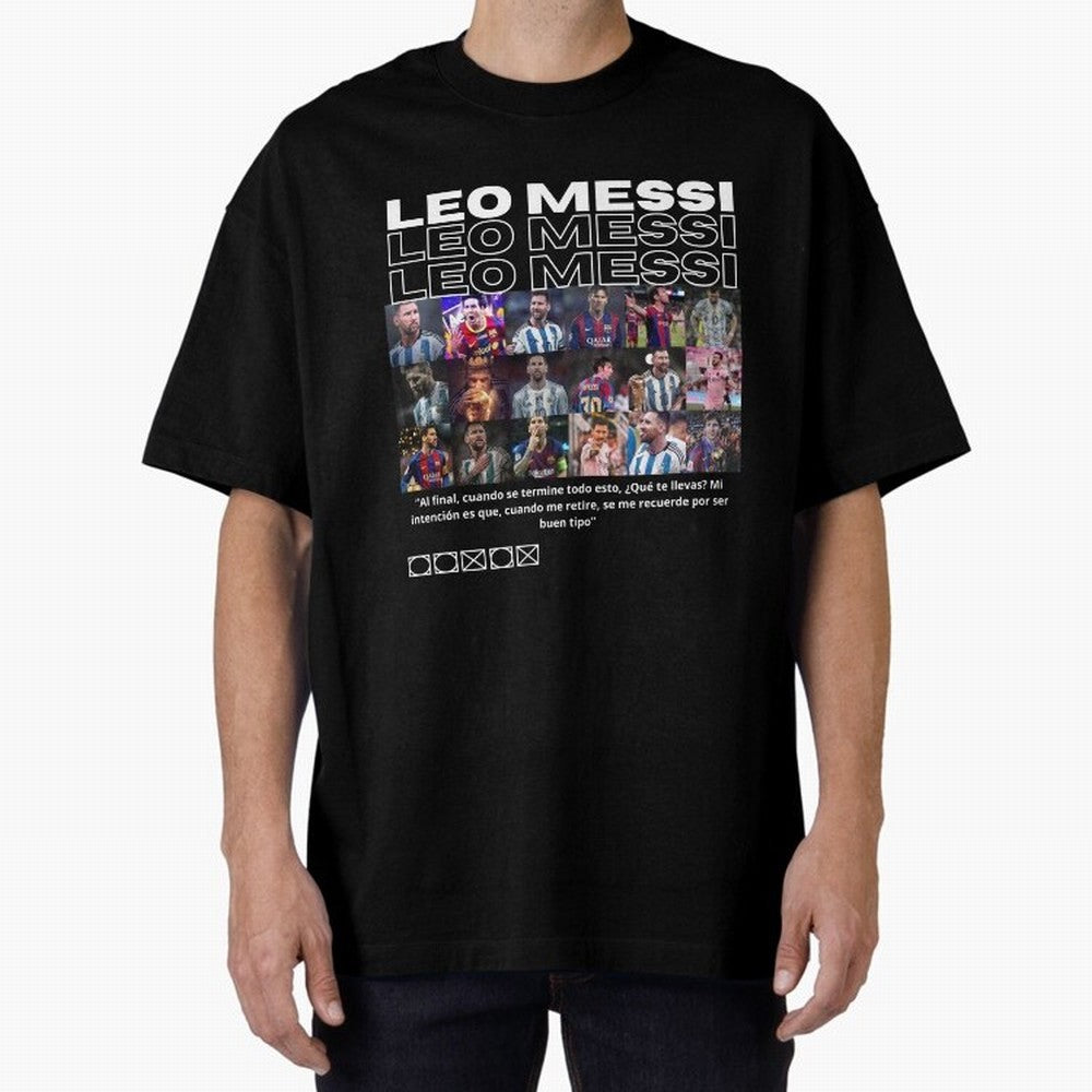 Leo Messi design Oversized T-Shirt Capture Stadium Memories from Global Football Passion for FIFA World Cup 2026 Group Stage, Capturing Haaland and Mbappe, Brazil, Portugal and Argentina, Vintage Soccer Flavor, Modern Football Stars, National Flags