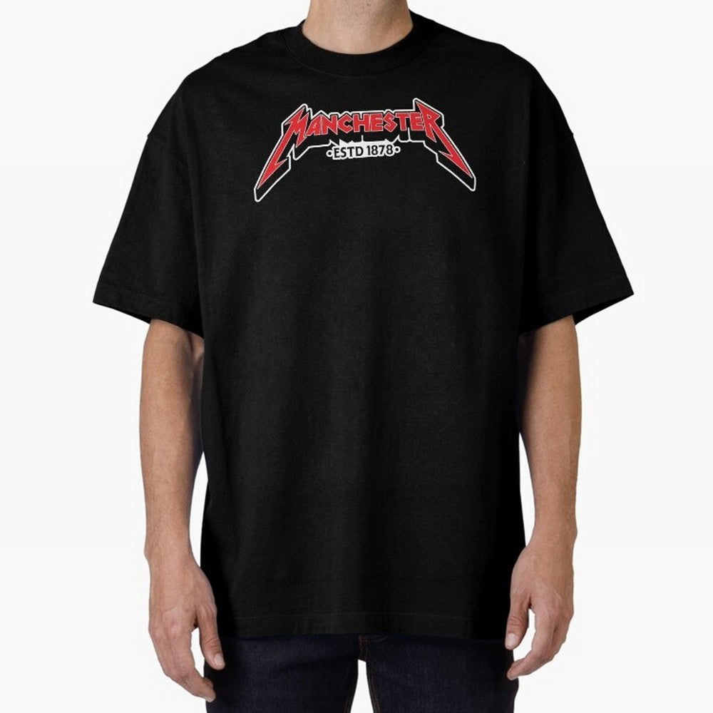 Manchester United Metal Font Oversized T-Shirt Join the Countdown to FIFA World Cup 2026 USA Canada Mexico Featuring Mbappe, Netherlands Energy, Stadium Memories, Football Loyalty, International Chants and Championship Tradition; Made for Die Hard