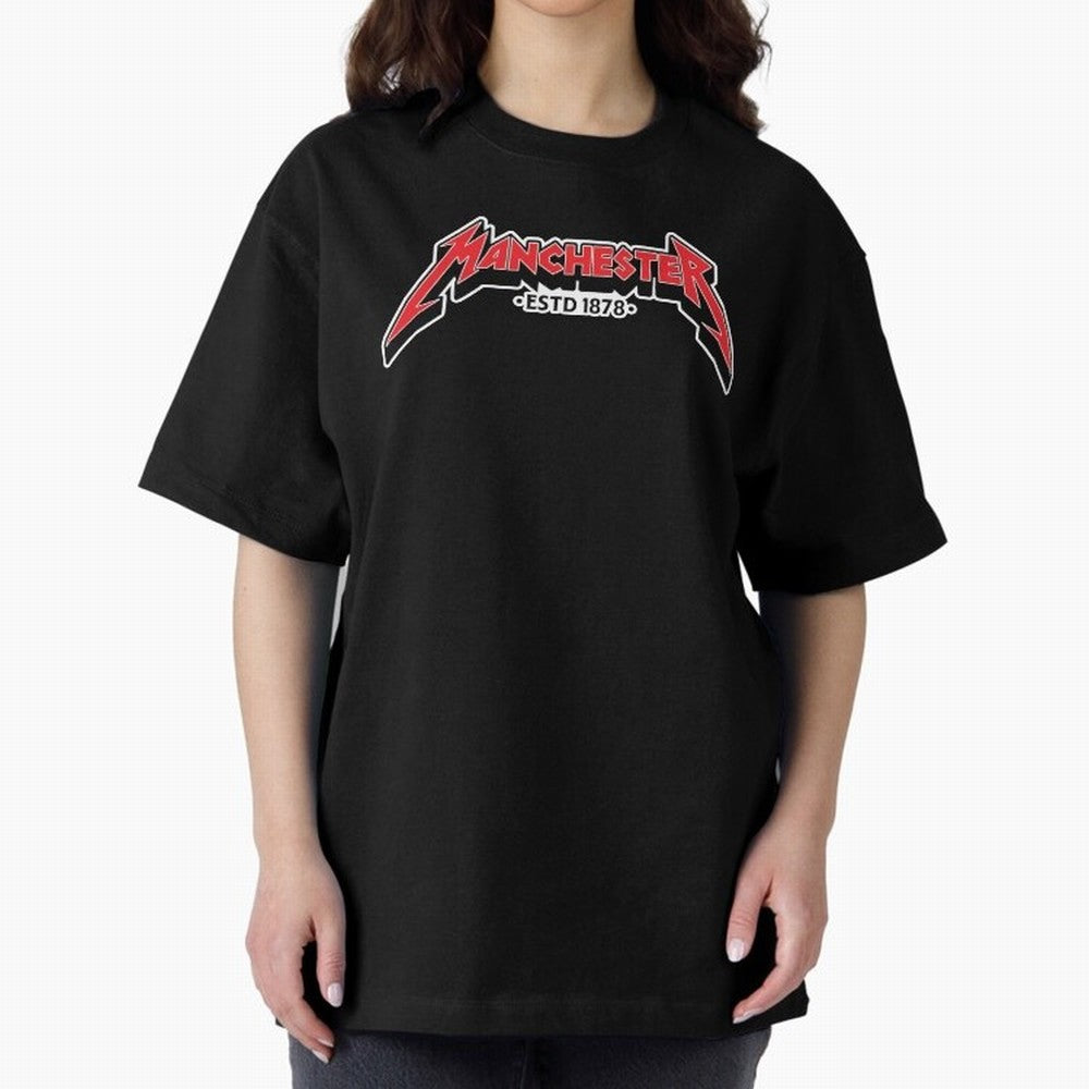 Manchester United Metal Font Oversized T-Shirt Join the Countdown to FIFA World Cup 2026 USA Canada Mexico Featuring Mbappe, Netherlands Energy, Stadium Memories, Football Loyalty, International Chants and Championship Tradition; Made for Die Hard