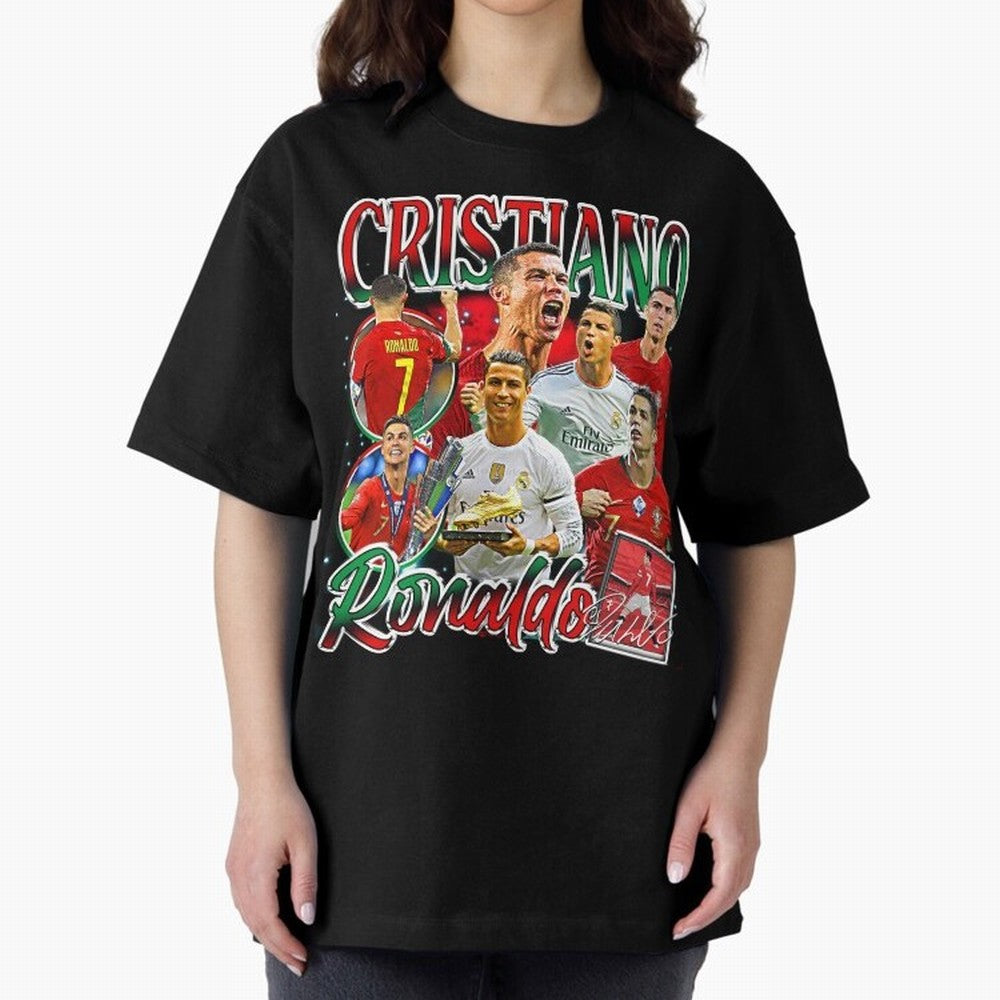 Cristiano Ronaldo Premium Quality Oversized T-Shirt Feel the FIFA World Cup 2026 Group Stage Journey through Mbappe Highlights, Portugal, Spain and Germany Pride, Stadium Chants, National Pride, Trophy Dreams and Unforgettable Football Memories;