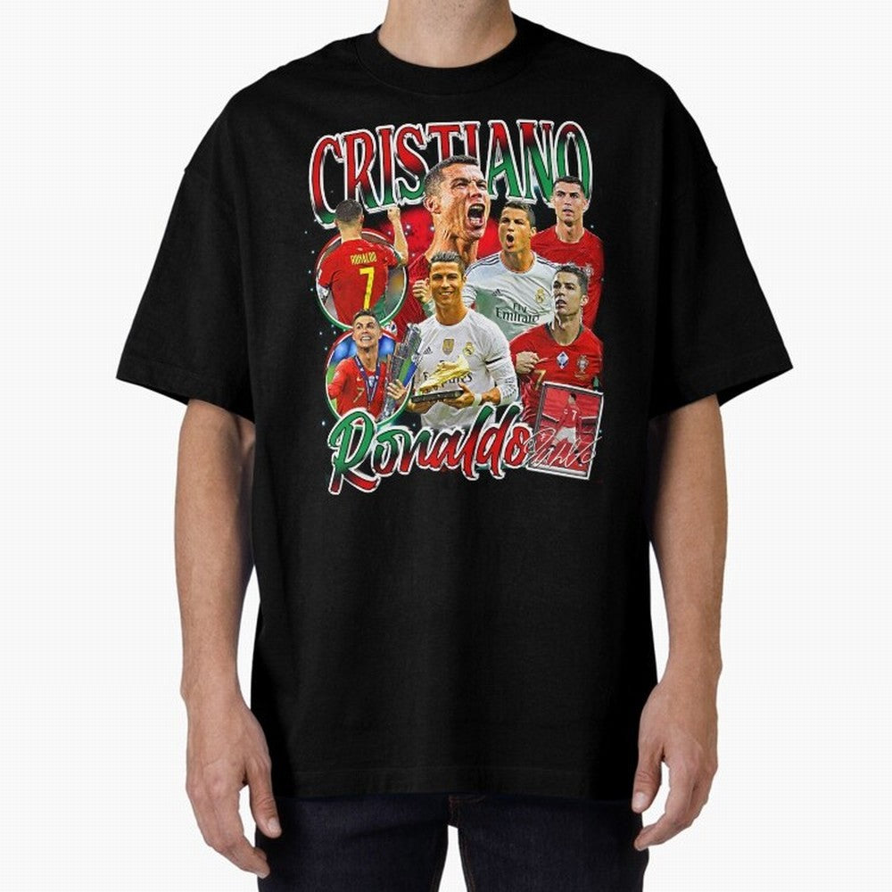 Cristiano Ronaldo Premium Quality Oversized T-Shirt Feel the FIFA World Cup 2026 Group Stage Journey through Mbappe Highlights, Portugal, Spain and Germany Pride, Stadium Chants, National Pride, Trophy Dreams and Unforgettable Football Memories;
