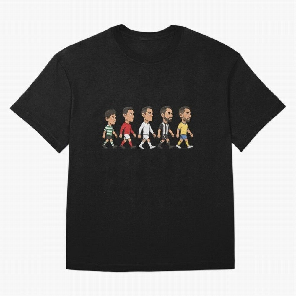 Ronaldo Evolution Sticker ¨C Cartoon Football Art from Sporting to Al-Nassr Oversized T-Shirt Join the Global Buzz around Match Day Hype around FIFA World Cup 2026 Group Stage, Messi and Cristiano Ronaldo, Portugal, Champion Mindset, Group Stage