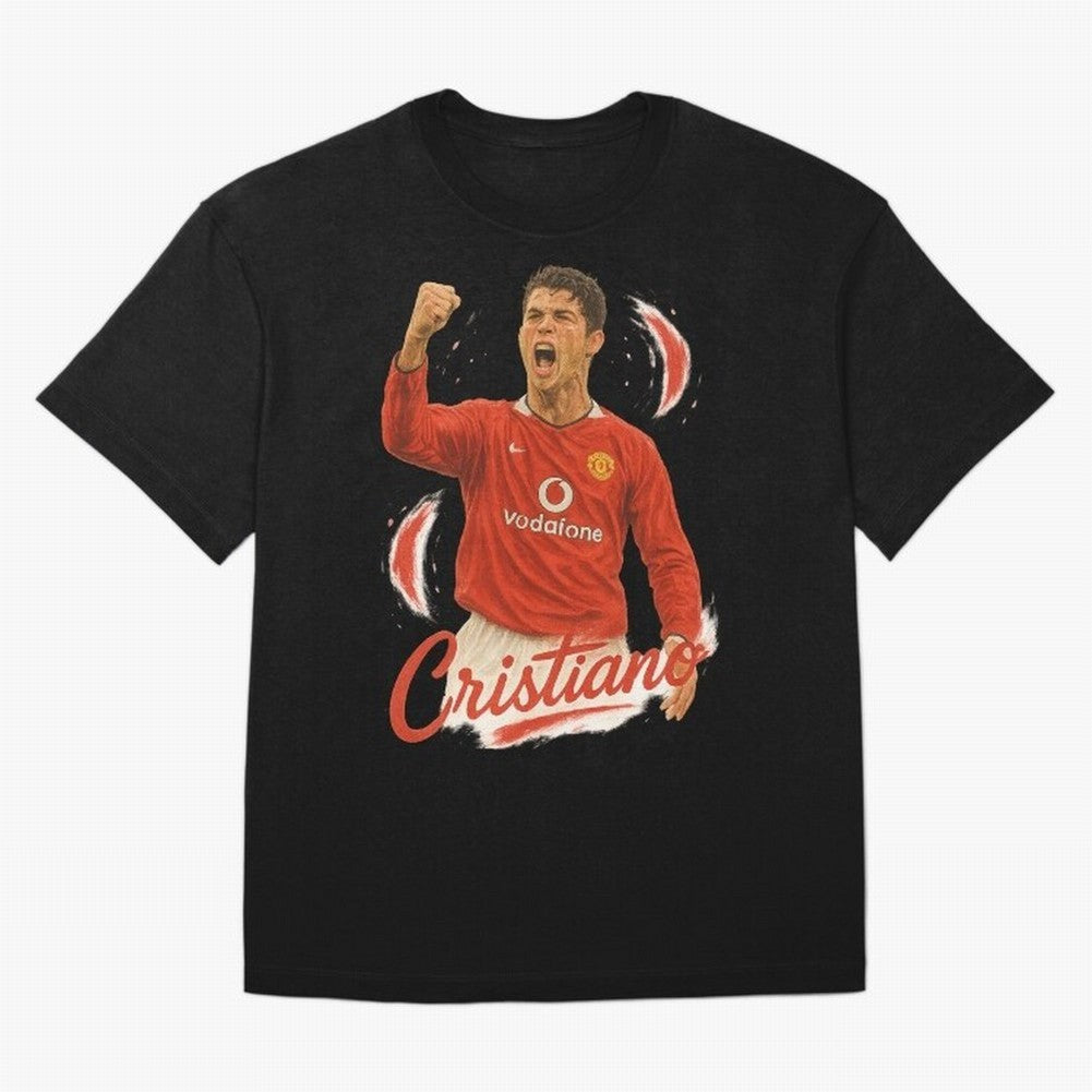 Young Cristiano Ronaldo Man United Art ¨C Rising Soccer Legend Tribute	 Oversized T-Shirt Refresh Global Football Passion for FIFA World Cup 2026 USA Canada Mexico, Made for Messi, CR7 and Mbappe, Brazil, Champion Mindset, Group Stage Buzz,