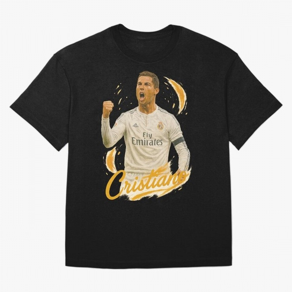 Cristiano Ronaldo Madrid Art - Iconic Soccer Legend Tribute Oversized T-Shirt Support the Legends of FIFA World Cup 2026 USA Canada Mexico Spirit, Inspired by Germany, Mbappe, Soccer Culture, Superstar Moments, National Team Dreams and Competitive