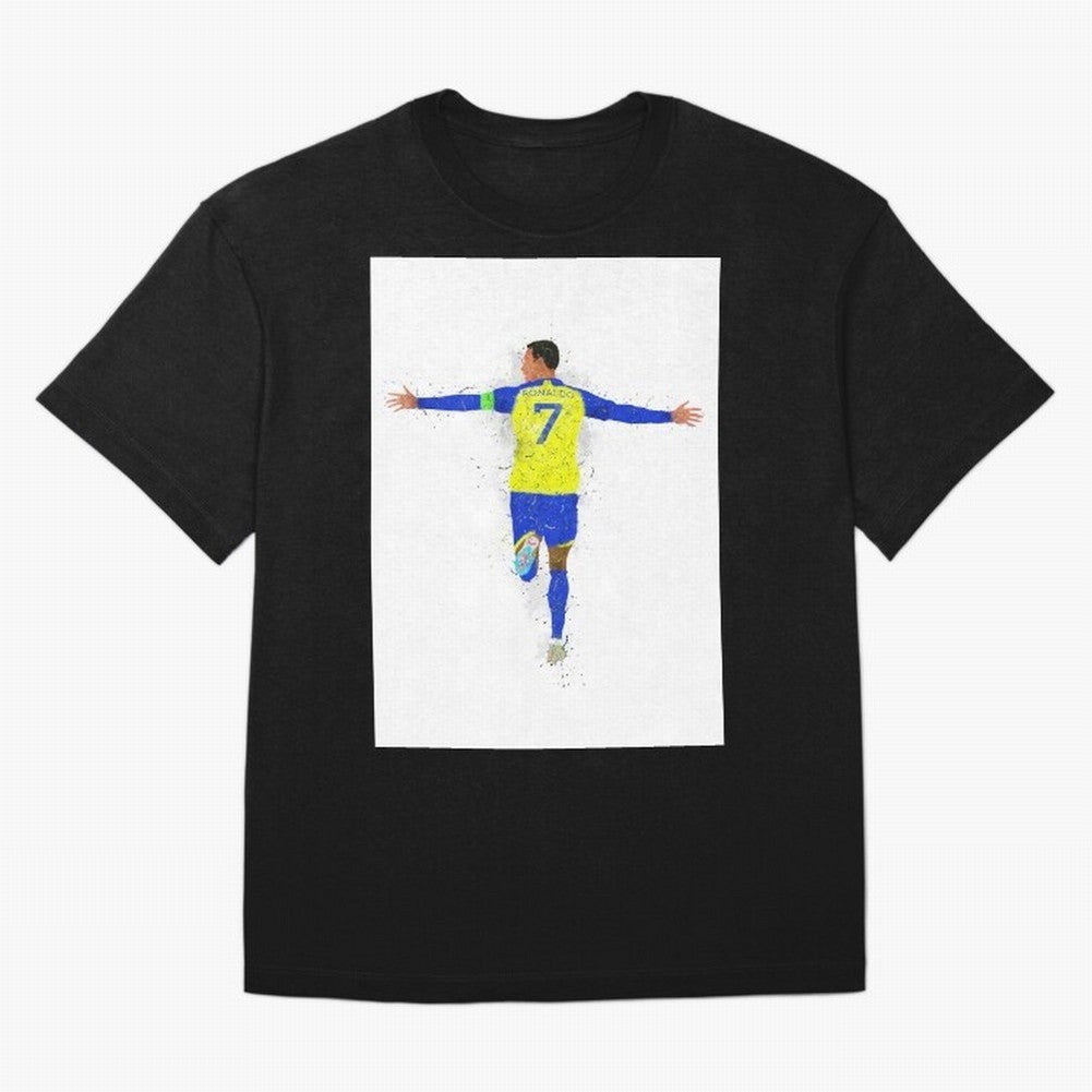 Cristiano Ronaldo Al Nassr Football Oversized T-Shirt Carry the Colors and Pride of Global Football Passion for FIFA World Cup 2026, Highlighting Messi, Neymar and Mbappe, England and Germany, Goal Celebration Energy, Supporter Heritage, Football