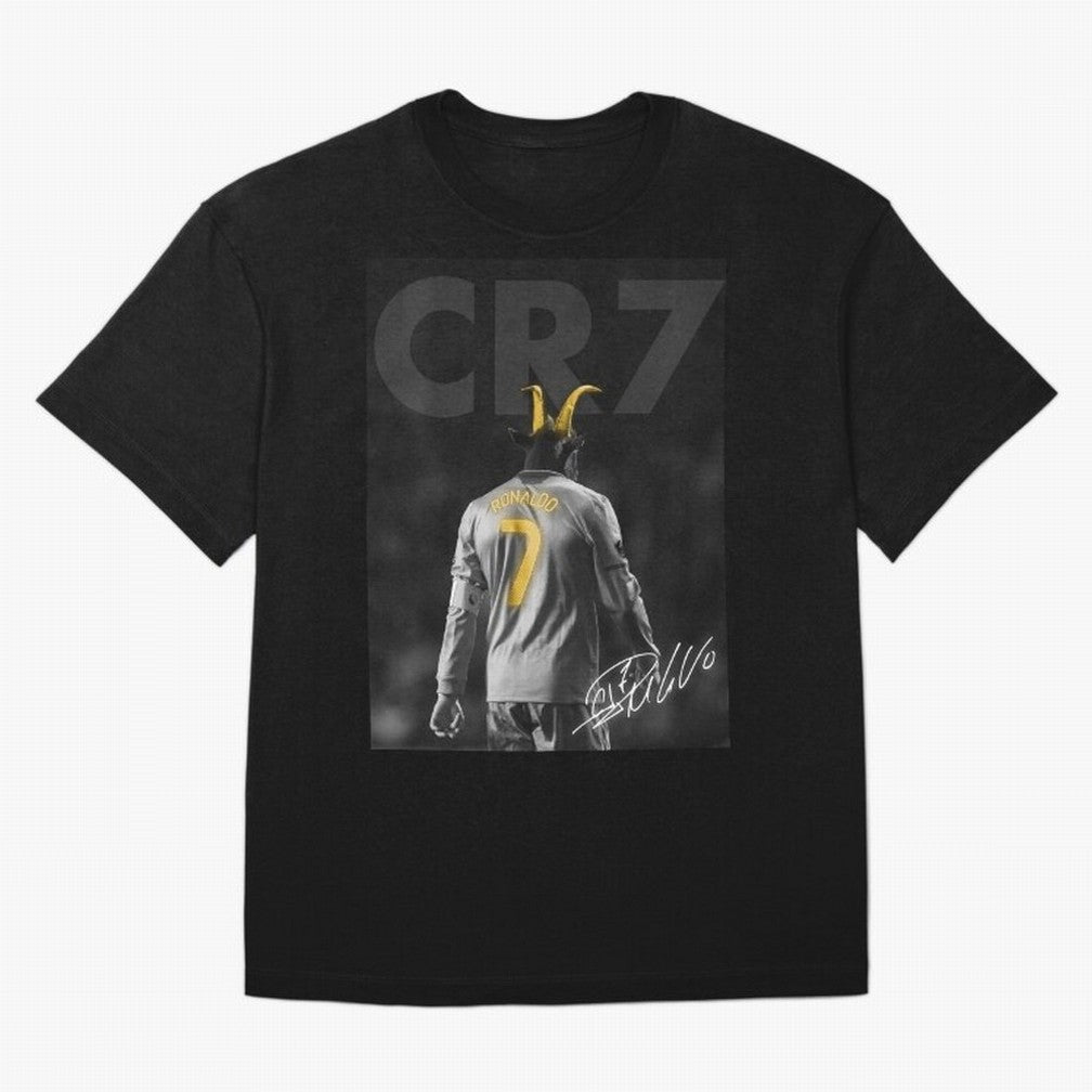 CR7 The Goat Poster Oversized T-Shirt Celebrate Global Passion for FIFA World Cup 2026 Spirit, Highlighting Brazil, Cristiano Ronaldo, Haaland and CR7, Worldwide Fan Energy, Dramatic Goals, Stadium Lights and Championship Celebrations; Created for
