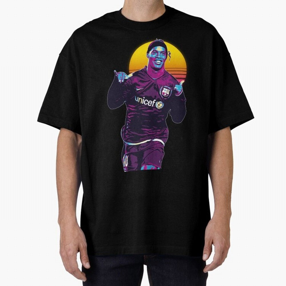 ronaldinho retro Oversized T-Shirt Carry National Pride through Global Football Passion for FIFA World Cup 2026, Centered on Cristiano Ronaldo, Haaland and CR7, Spain and Netherlands, Stadium Memories, Football Loyalty, International Chants and