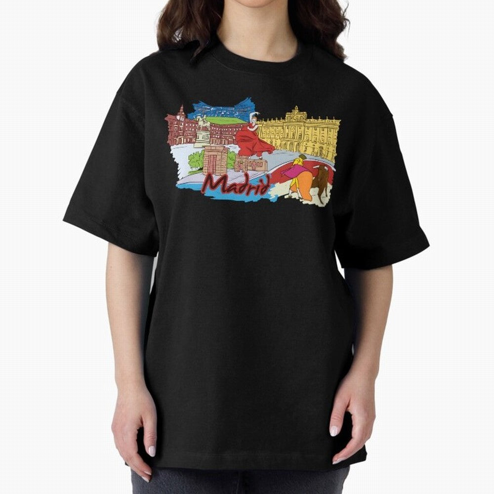 Madrid Oversized T-Shirt Show Championship Spirit for Global Football Passion for FIFA World Cup 2026 Group Stage, Inspired by CR7, Spain, Supporter Pride, Iconic Celebrations, Legendary Names and Global Match Day Energy; Ideal for Fans Who Follow