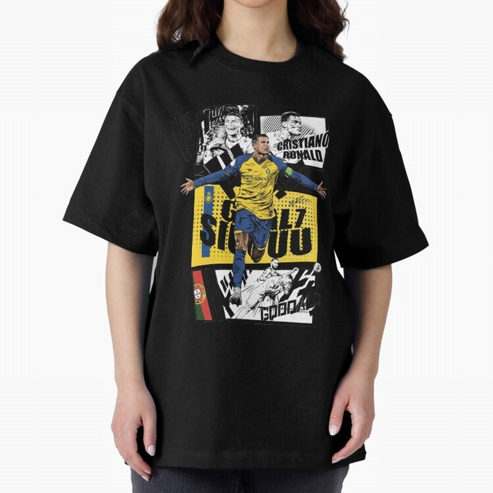 Cristiano Ronaldo CR7 Scorer Oversized T-Shirt Follow the Road to the FIFA World Cup 2026 Group Stage Journey through Neymar Highlights, Brazil Pride, Sports Nostalgia, International Competition, Famous Players and Unforgettable Victories; Made for