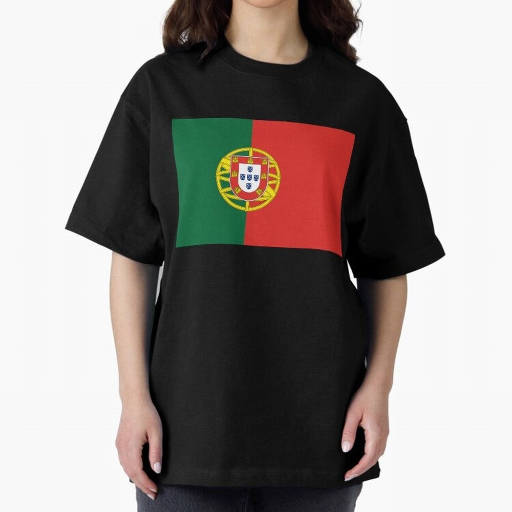 Portugal Flag Oversized T-Shirt Capture FIFA World Cup 2026 for Fans of Messi and Argentina and Brazil, Bringing Football Festival Excitement, Trophy Ambitions, Country Rivalries and Star Player Buzz; Ideal for Passionate Fans Who Love Underdog
