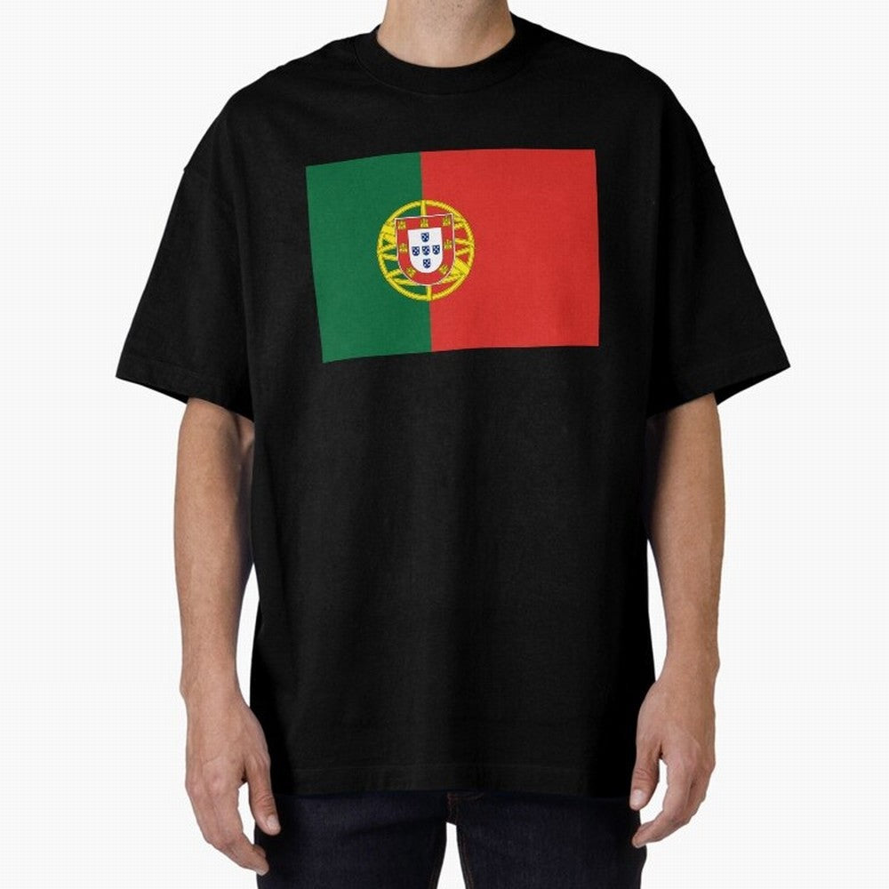 Portugal Flag Oversized T-Shirt Capture FIFA World Cup 2026 for Fans of Messi and Argentina and Brazil, Bringing Football Festival Excitement, Trophy Ambitions, Country Rivalries and Star Player Buzz; Ideal for Passionate Fans Who Love Underdog