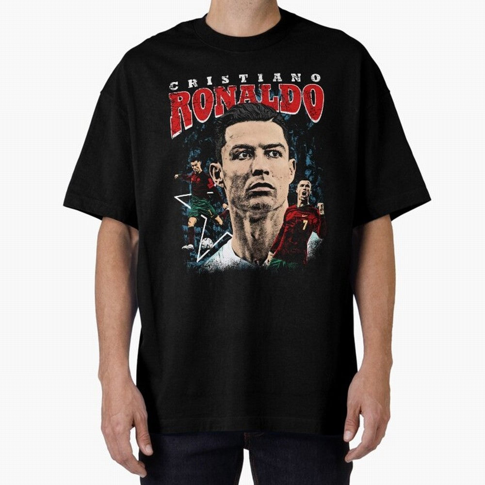Cristiano Ronaldo CR7 Iconic T-Shirt Oversized T-Shirt Join Supporters Worldwide for the FIFA World Cup 2026 Journey through Haaland and Mbappe Highlights, Brazil, Portugal and Argentina Pride, Football Festival Excitement, Trophy Ambitions,