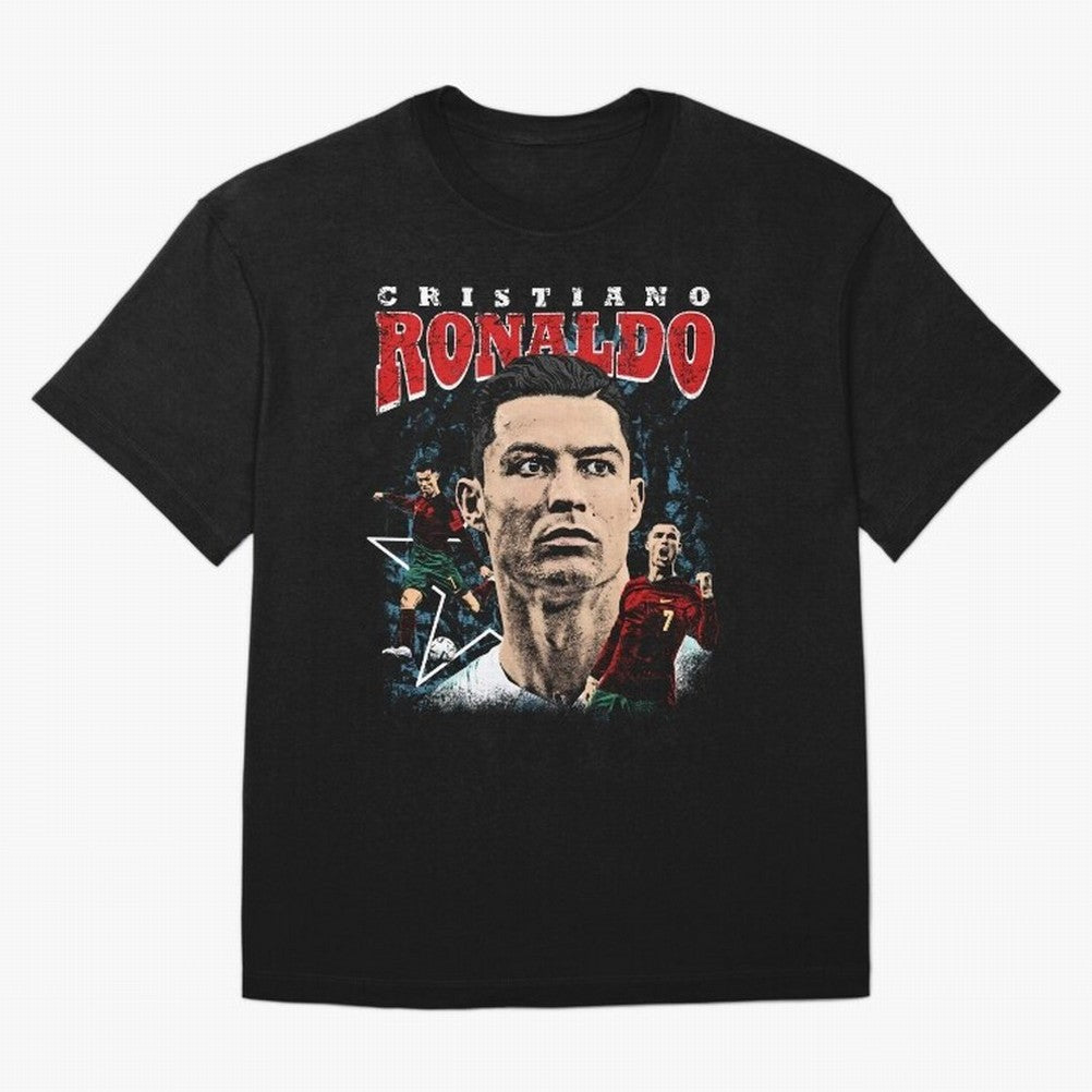 Cristiano Ronaldo CR7 Iconic T-Shirt Oversized T-Shirt Join Supporters Worldwide for the FIFA World Cup 2026 Journey through Haaland and Mbappe Highlights, Brazil, Portugal and Argentina Pride, Football Festival Excitement, Trophy Ambitions,
