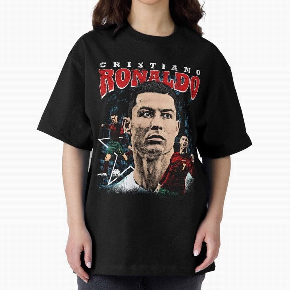 Cristiano Ronaldo CR7 Iconic T-Shirt Oversized T-Shirt Join Supporters Worldwide for the FIFA World Cup 2026 Journey through Haaland and Mbappe Highlights, Brazil, Portugal and Argentina Pride, Football Festival Excitement, Trophy Ambitions,