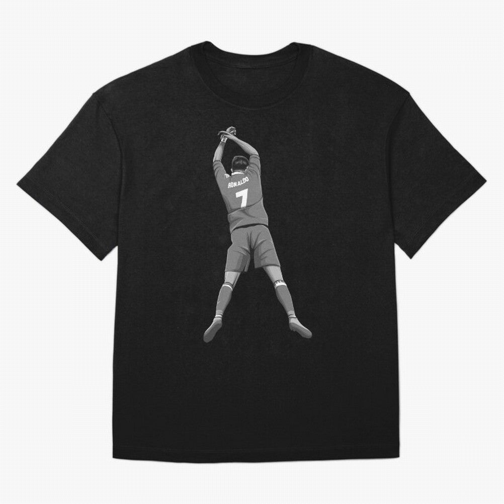 Cristiano Ronaldo Black and White Version Oversized T-Shirt Bring Stadium Energy to the FIFA World Cup 2026 Journey through Cristiano Ronaldo, Haaland and CR7 Highlights, Brazil, Portugal and Argentina Pride, Game Day Rituals, Football Legends,