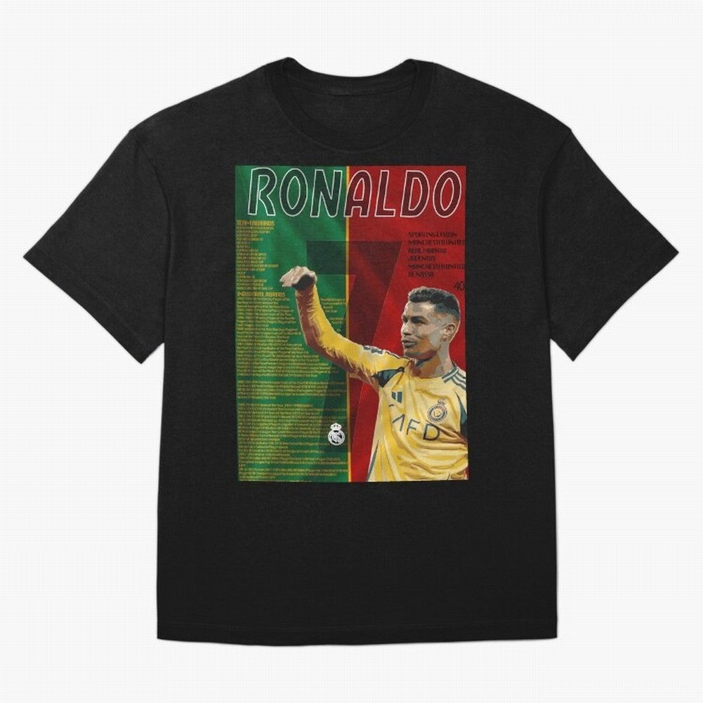 cristiano ronaldo 40th birthday tribute poster Oversized T-Shirt Celebrate the Road through FIFA World Cup 2026 Celebrating Messi, Argentina and Brazil Energy, Stadium Chants, National Pride, Trophy Dreams and Unforgettable Football Memories; Made