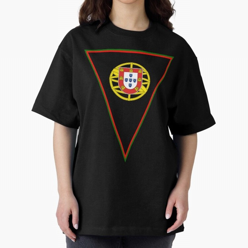 Portugal Flag & Coat of arms Oversized T-Shirt Show Your Stadium Side during FIFA World Cup 2026 Spirit, Celebrating Spain, Cristiano Ronaldo, Game Day Rituals, Football Legends, Country Pride and the Road to the Final; Ideal for Football Dads,