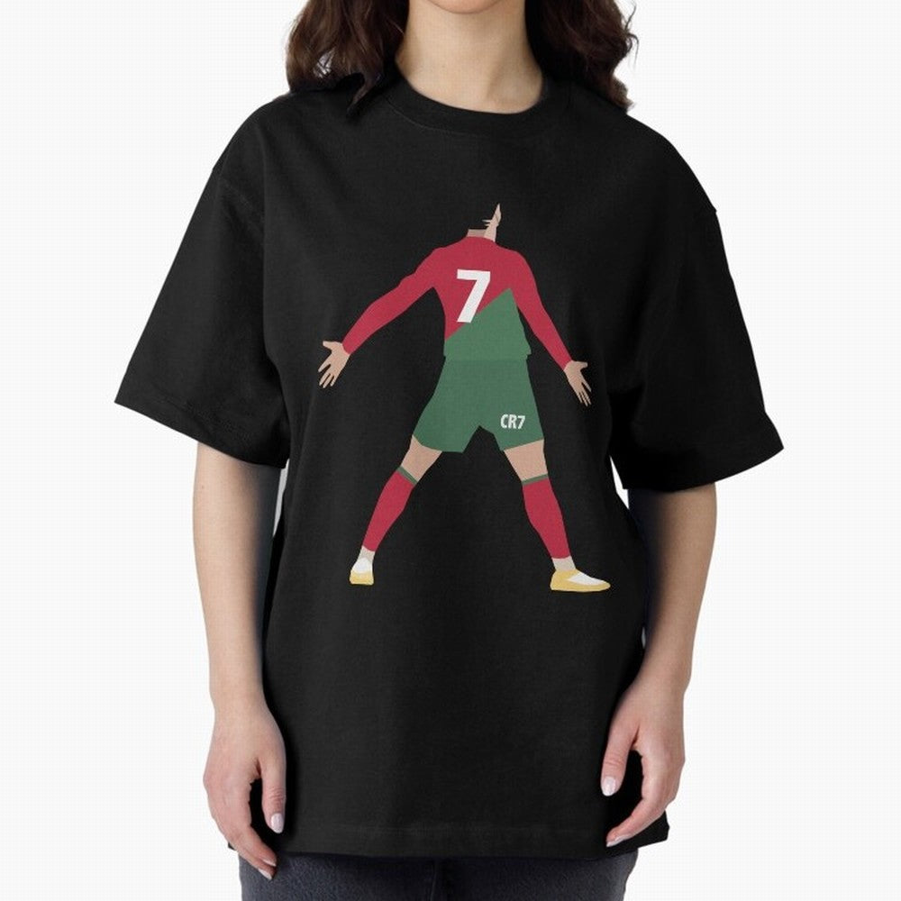 Cristiano Ronaldo illustration Oversized T-Shirt Bring a Champion Mindset to FIFA World Cup 2026 Group Stage for Fans of Haaland and Mbappe and Portugal, Bringing Game Day Rituals, Football Legends, Country Pride and the Road to the Final; Made for