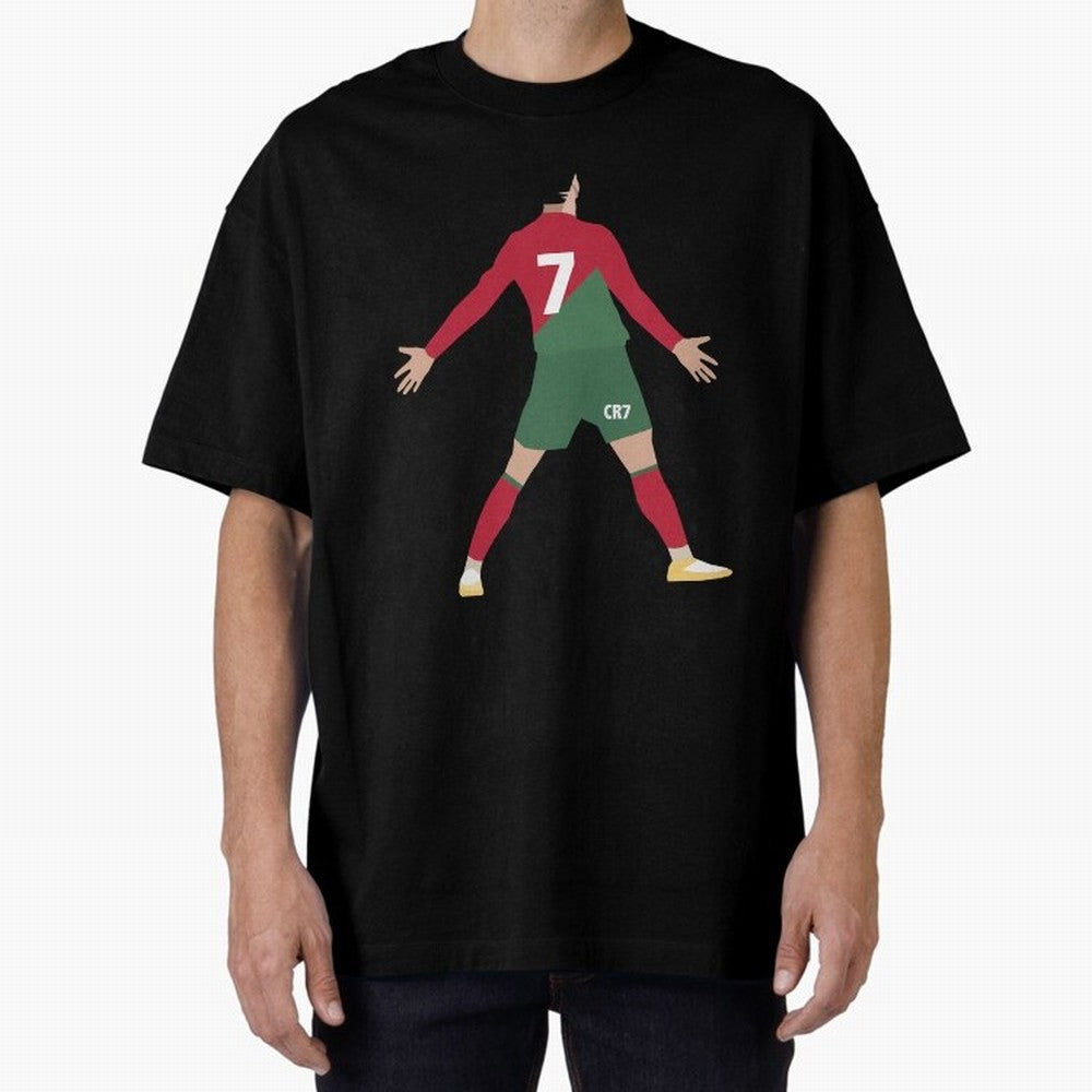 Cristiano Ronaldo illustration Oversized T-Shirt Bring a Champion Mindset to FIFA World Cup 2026 Group Stage for Fans of Haaland and Mbappe and Portugal, Bringing Game Day Rituals, Football Legends, Country Pride and the Road to the Final; Made for