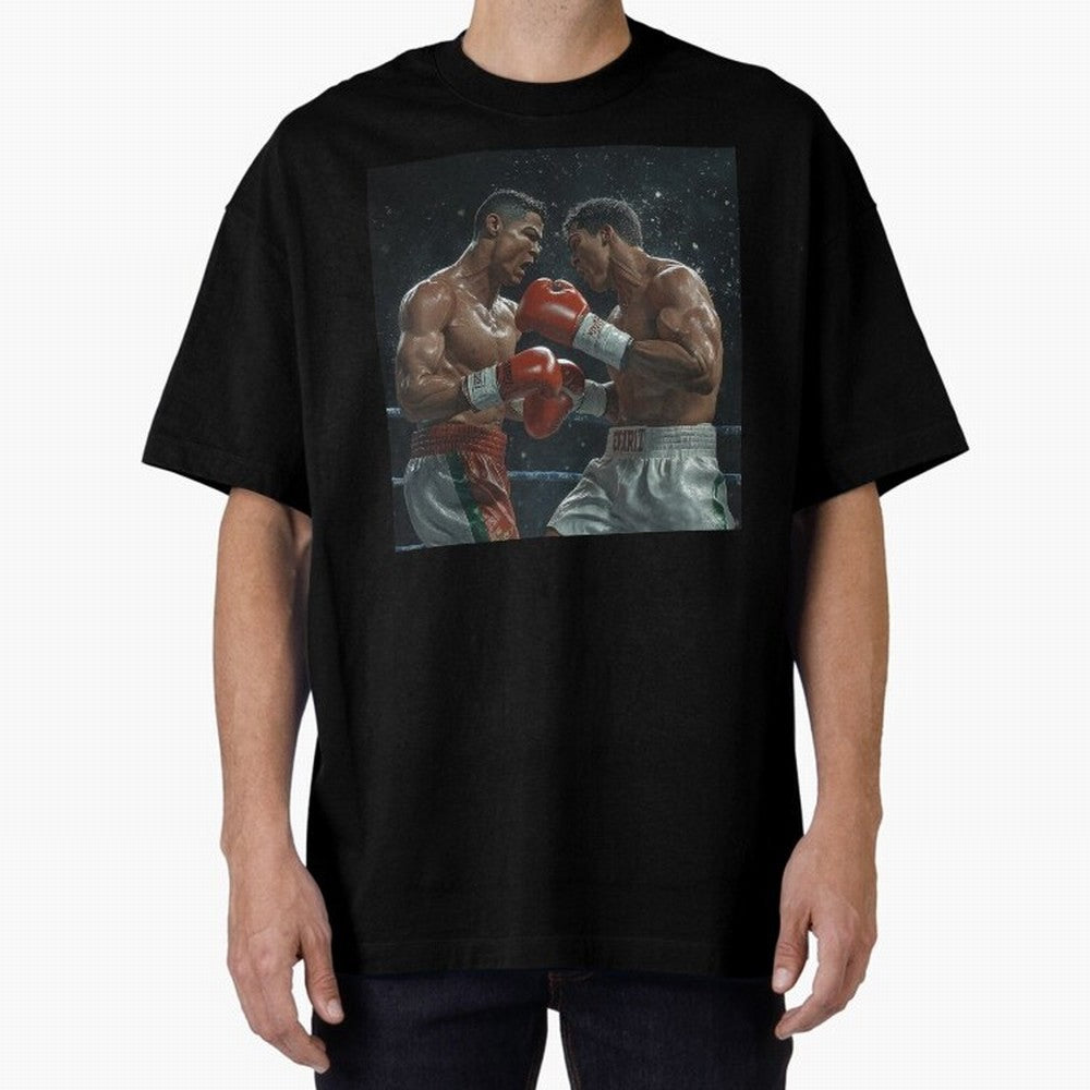 Cristiano Ronaldo vs Alvarez Canelo: Gaming Duel Between Legends Oversized T-Shirt Show Passion for the Stars of the FIFA World Cup 2026 Journey through Messi, CR7 and Mbappe Highlights, England Pride, Soccer Culture, Superstar Moments, National