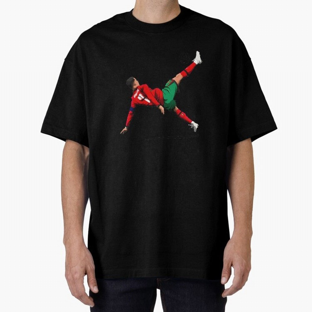 Cristiano Ronaldo 910th Goal Bicycle Kick Tribute Oversized T-Shirt Follow the Final Road of FIFA World Cup 2026 Inspired by Haaland, France Energy, Football History, Final Match Energy, Crowd Noise and Once in a Lifetime Moments; Perfect for Fans,