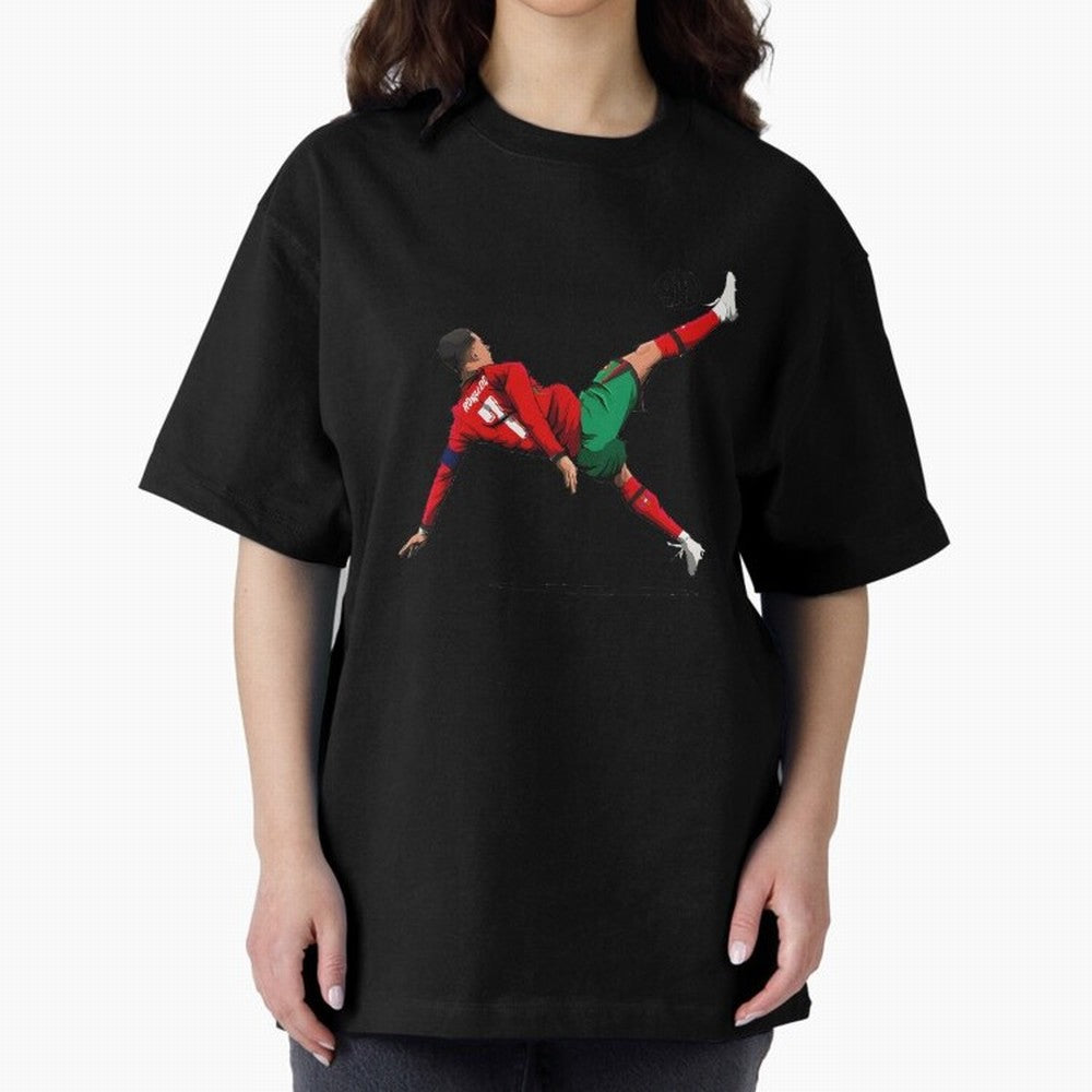 Cristiano Ronaldo 910th Goal Bicycle Kick Tribute Oversized T-Shirt Follow the Final Road of FIFA World Cup 2026 Inspired by Haaland, France Energy, Football History, Final Match Energy, Crowd Noise and Once in a Lifetime Moments; Perfect for Fans,