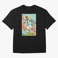Messi in action Graphic poster design Oversized T-Shirt Represent the Passion of FIFA World Cup 2026 Group Stage for Fans of Mbappe and France and Portugal, Bringing Goal Celebration Energy, Supporter Heritage, Football Icons and Worldwide