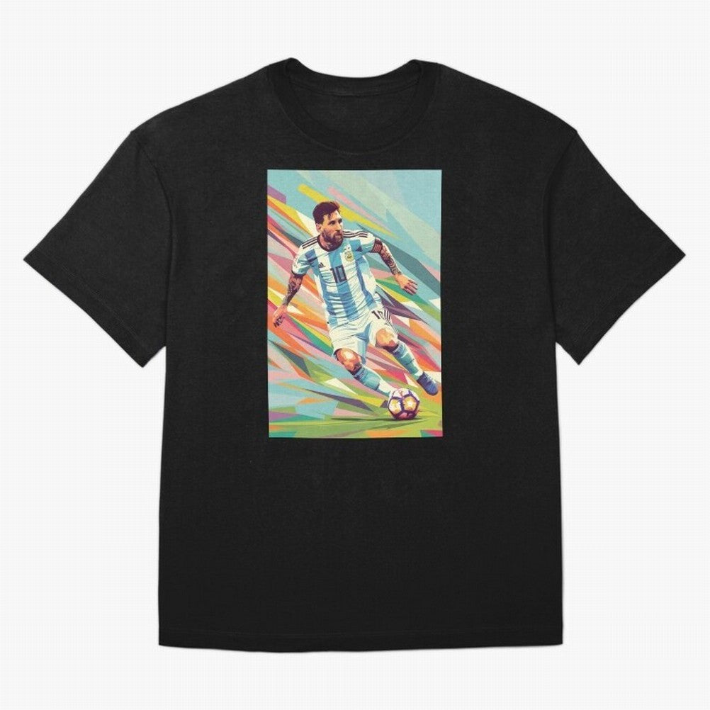 Messi in action Graphic poster design Oversized T-Shirt Represent the Passion of FIFA World Cup 2026 Group Stage for Fans of Mbappe and France and Portugal, Bringing Goal Celebration Energy, Supporter Heritage, Football Icons and Worldwide