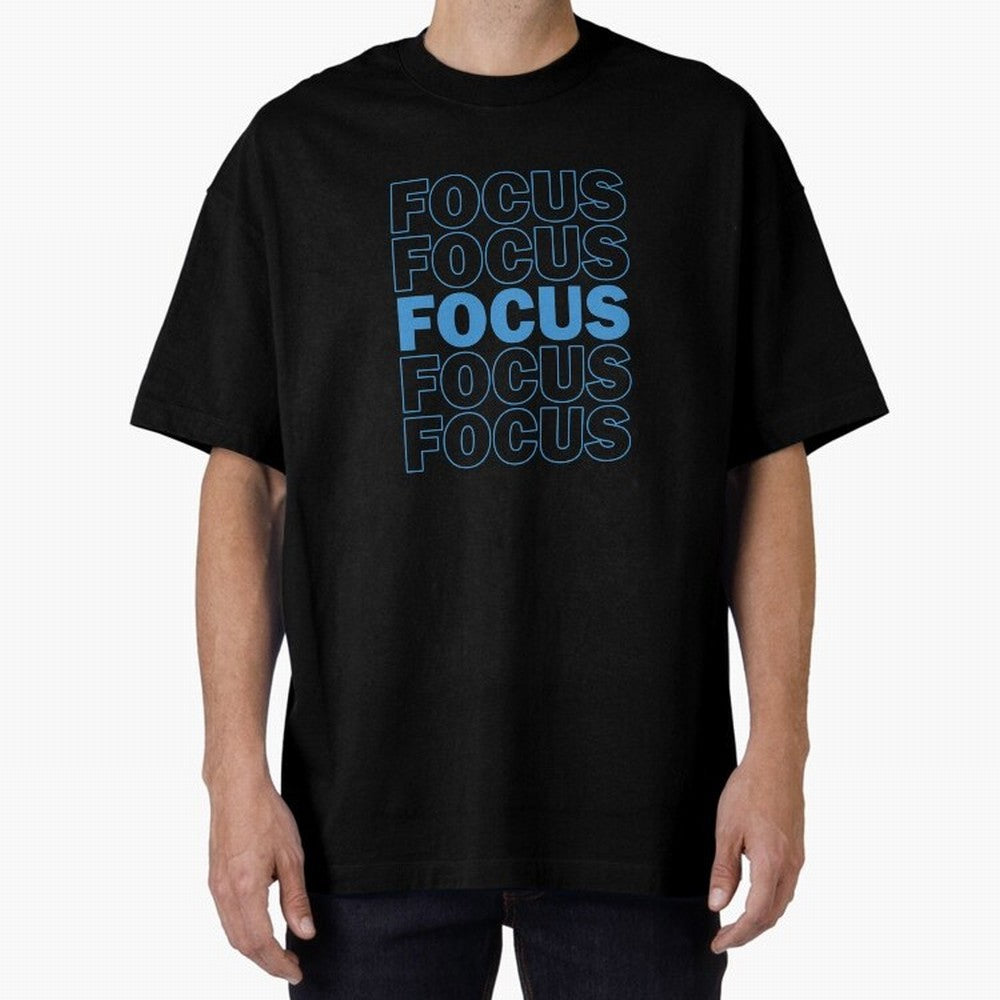 Focus Focus Focus (Blue) Oversized T-Shirt Support Your Favorite Stars during FIFA World Cup 2026 USA Canada Mexico Spirit, Capturing England and Germany, Cristiano Ronaldo, Fan Favorite Moments, National Team Passion, Big Match Drama and Soccer