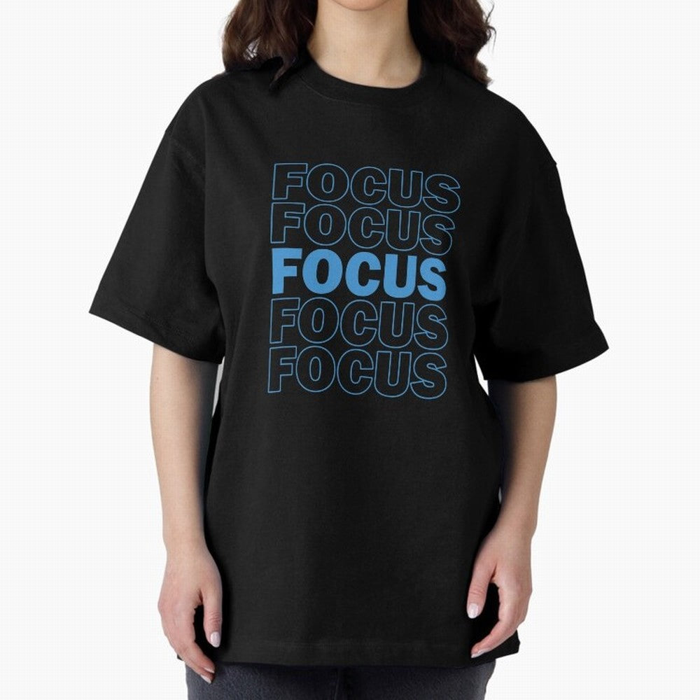 Focus Focus Focus (Blue) Oversized T-Shirt Support Your Favorite Stars during FIFA World Cup 2026 USA Canada Mexico Spirit, Capturing England and Germany, Cristiano Ronaldo, Fan Favorite Moments, National Team Passion, Big Match Drama and Soccer