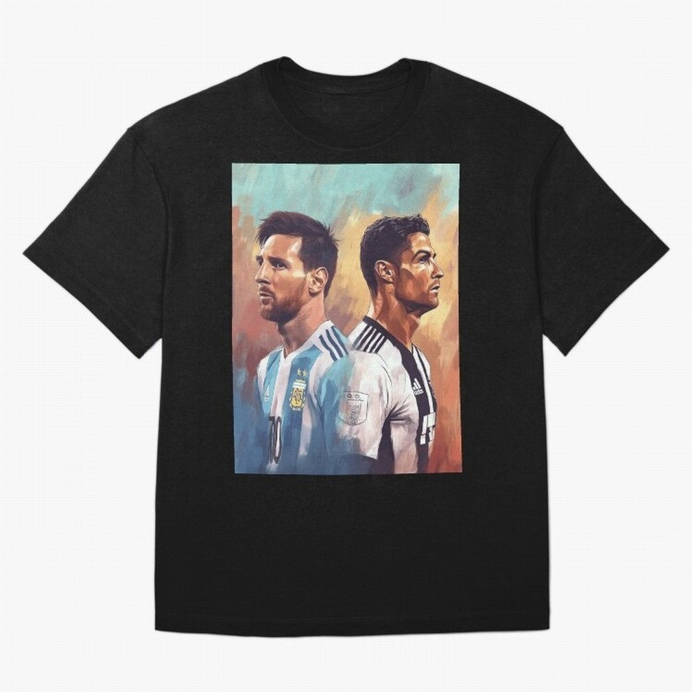 Lionel Messi and Cristiano Ronaldo Oversized T-Shirt Back Your Heroes with FIFA World Cup 2026 USA Canada Mexico for Fans of Neymar, Haaland and Cristiano Ronaldo and Portugal, Spain and Germany, Bringing Supporter Pride, Iconic Celebrations,