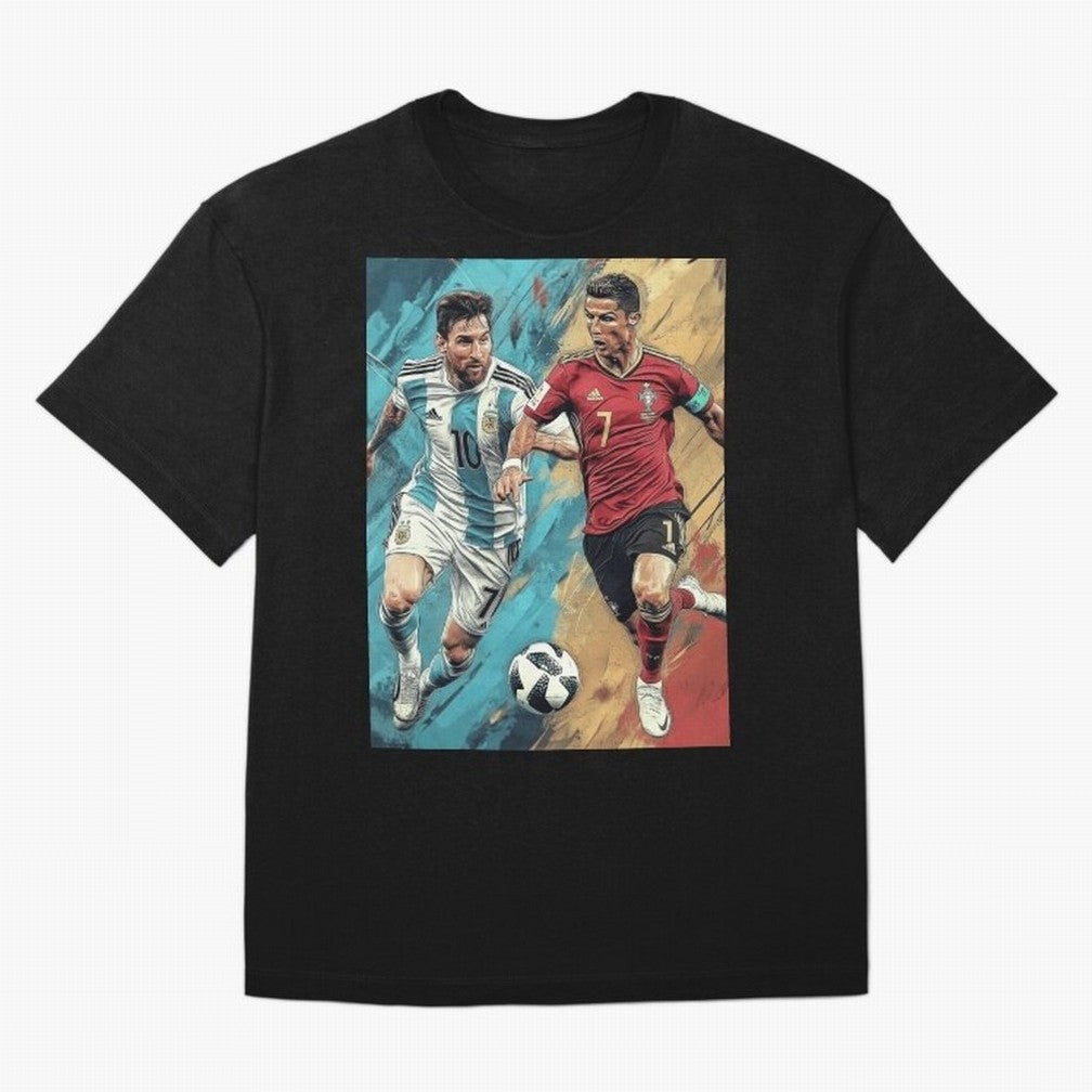 Lionel Messi and Cristiano Ronaldo Oversized T-Shirt Follow Every Goal of Match Day Hype around FIFA World Cup 2026 Group Stage, Mbappe and Neymar, Portugal, Football History, Final Match Energy, Crowd Noise and Once in a Lifetime Moments; Ideal