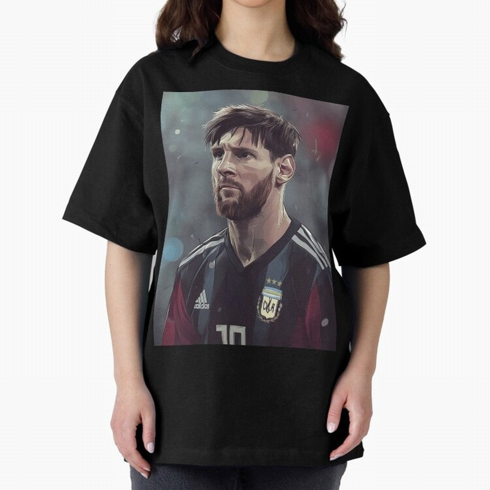 Lionel Messi Oversized T-Shirt Bring Match Day Fire to FIFA World Cup 2026 Connected to Haaland, France and Portugal Energy, Fan Favorite Moments, National Team Passion, Big Match Drama and Soccer History; Made for Die Hard Supporters, Soccer