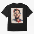 Lionel Messi Oversized T-Shirt Cheer through Every Moment of FIFA World Cup 2026 USA Canada Mexico Highlighting Haaland and Mbappe, France and Portugal Energy, Retro Football Energy, Iconic Rivalries, Trophy Chase Drama and Stadium Atmosphere;