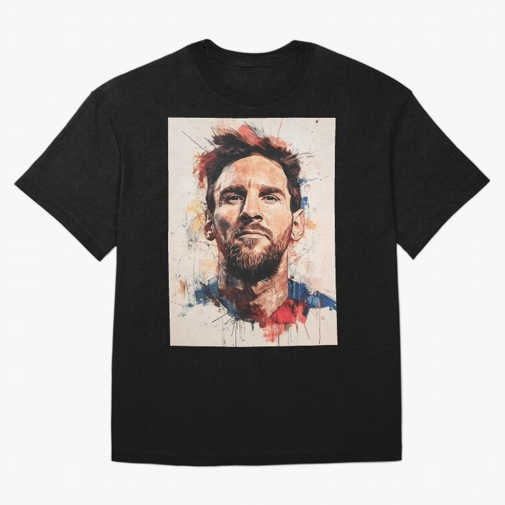 Lionel Messi Oversized T-Shirt Cheer through Every Moment of FIFA World Cup 2026 USA Canada Mexico Highlighting Haaland and Mbappe, France and Portugal Energy, Retro Football Energy, Iconic Rivalries, Trophy Chase Drama and Stadium Atmosphere;
