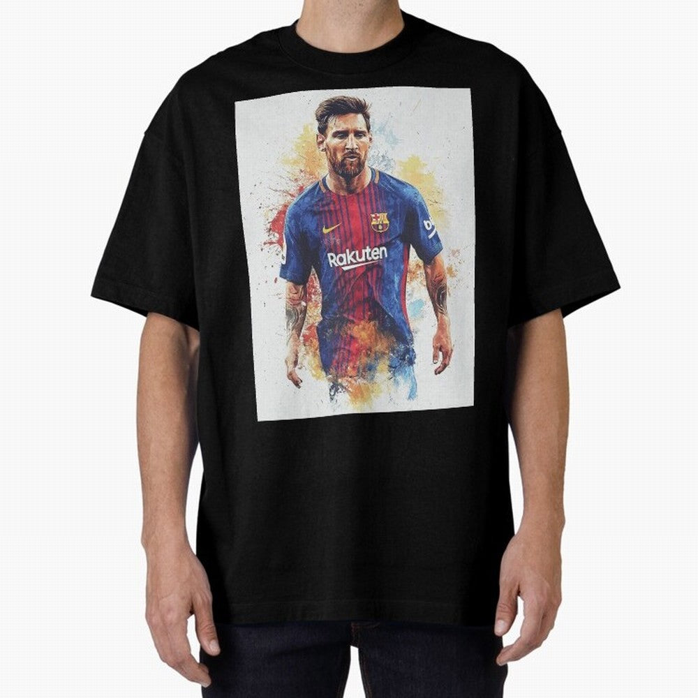 Lionel Messi Oversized T-Shirt Support Iconic Players in FIFA World Cup 2026 Spirit, Driven by Brazil, Portugal and Argentina, Messi, Neymar and Mbappe, Tournament Hype, Historic Matchups, Family Viewing Parties and Global Sports Pride; Perfect for