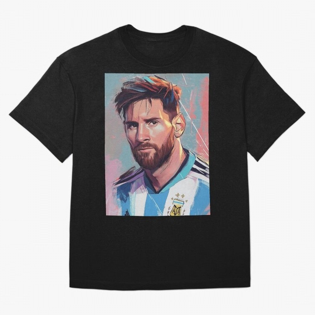 Lionel Messi Oversized T-Shirt Live for the Drama of FIFA World Cup 2026 USA Canada Mexico for Fans of Cristiano Ronaldo and Argentina and Brazil, Bringing Football Festival Excitement, Trophy Ambitions, Country Rivalries and Star Player Buzz;