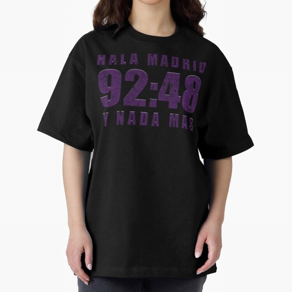 La Decima ChL 92:48 Madrid Hala Madrid Y Nada Mas History Made Madrid Bernabeu Football Soccer Legendary Oversized T-Shirt Remember Iconic Moments from FIFA World Cup 2026 USA Canada Mexico for Fans of Mbappe and Neymar and Netherlands, Bringing