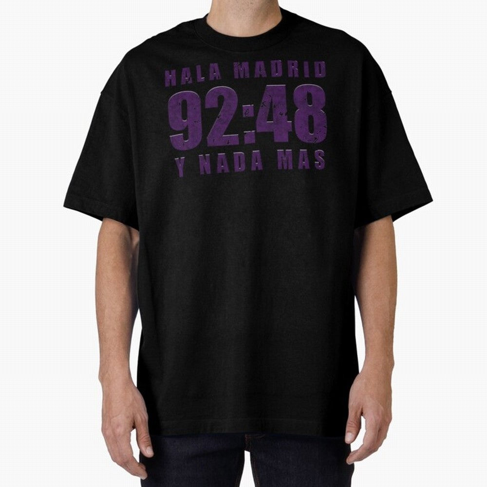 La Decima ChL 92:48 Madrid Hala Madrid Y Nada Mas History Made Madrid Bernabeu Football Soccer Legendary Oversized T-Shirt Remember Iconic Moments from FIFA World Cup 2026 USA Canada Mexico for Fans of Mbappe and Neymar and Netherlands, Bringing