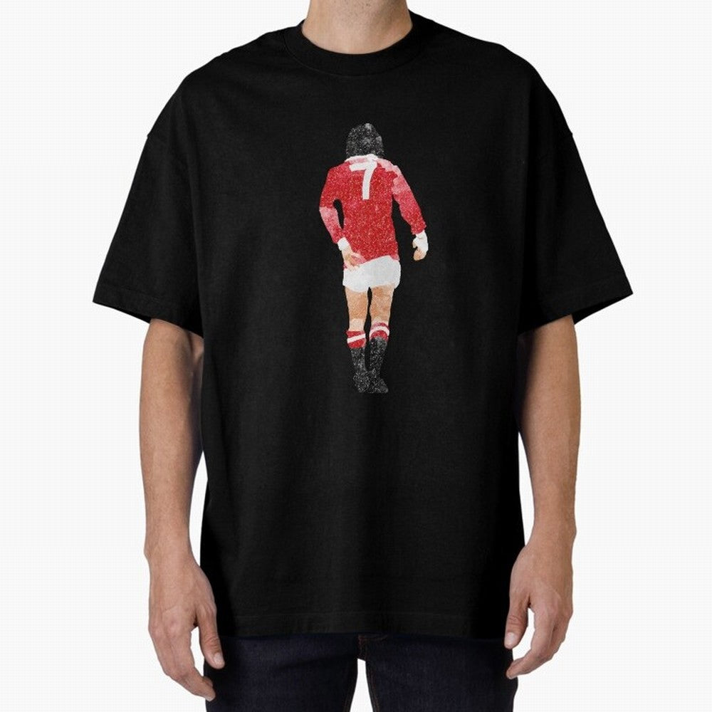George Best watercolour Manchester United Football Northern Ireland Legend number 7 Man United Red D Oversized T-Shirt Fuel FIFA World Cup 2026 USA Canada Mexico Spirit, Centered on Spain, Neymar, Vintage Soccer Flavor, Modern Football Stars,