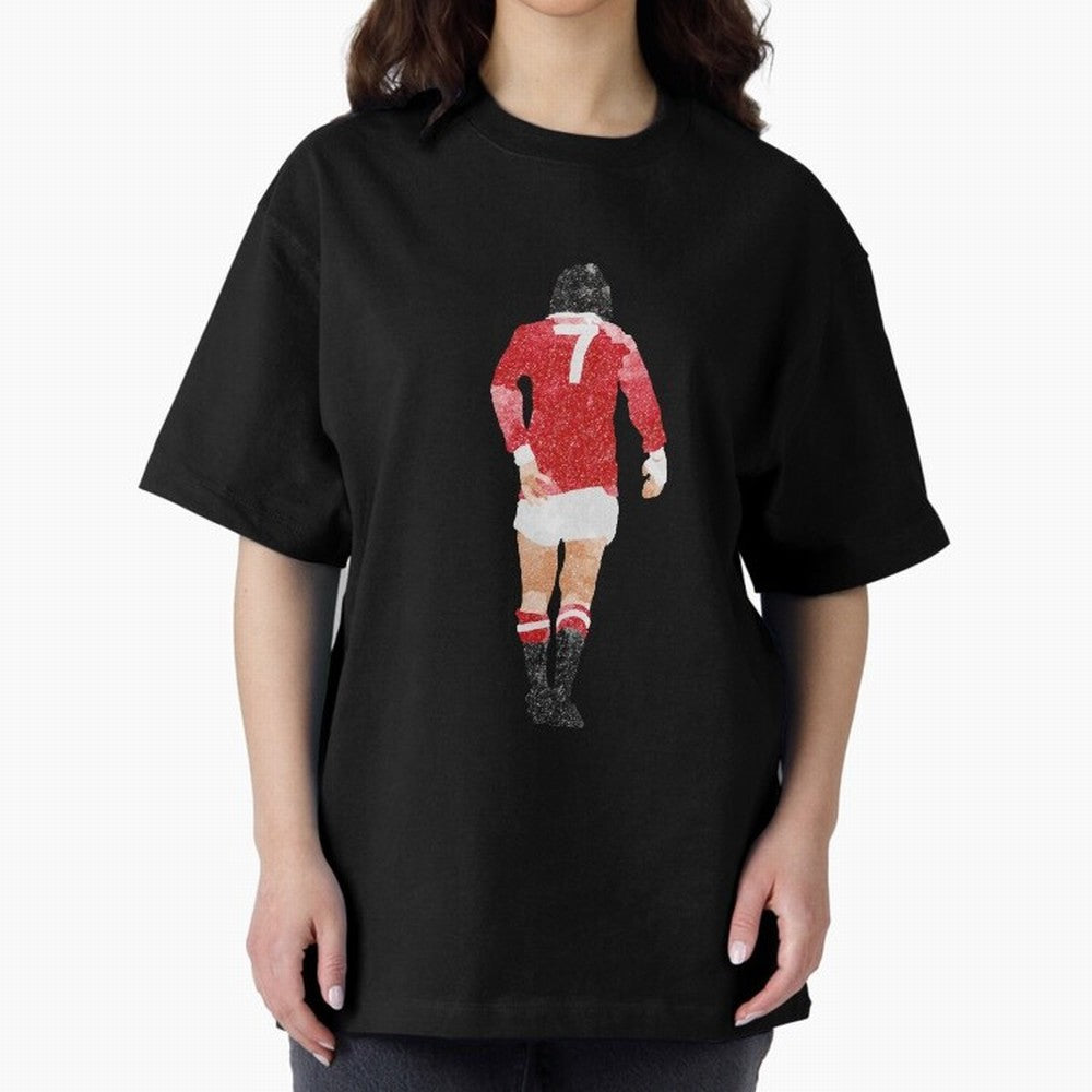 George Best watercolour Manchester United Football Northern Ireland Legend number 7 Man United Red D Oversized T-Shirt Fuel FIFA World Cup 2026 USA Canada Mexico Spirit, Centered on Spain, Neymar, Vintage Soccer Flavor, Modern Football Stars,