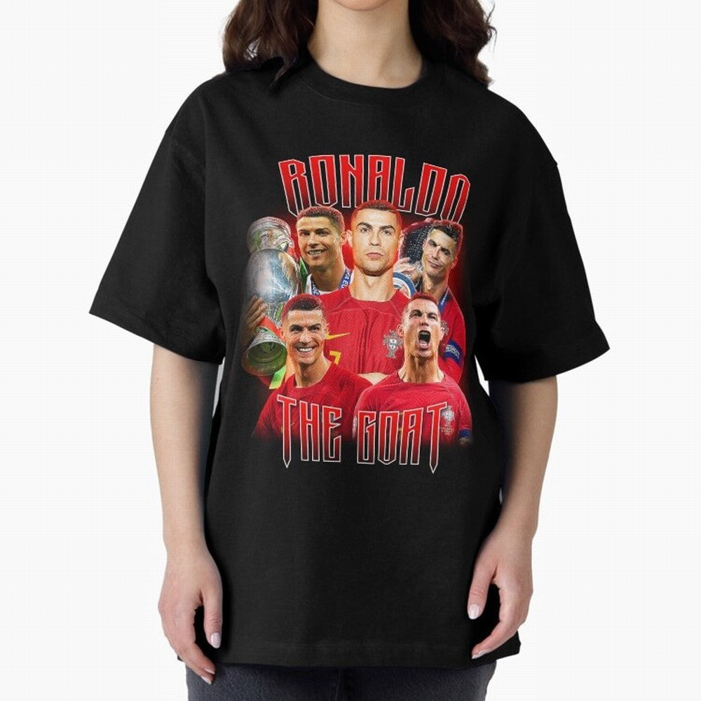 Cristiano Ronaldo Vintage Style Tee, Bootleg Tee, Bootleg T Shirt, Rap Tee Oversized T-Shirt Celebrate Unforgettable Nights in Global Football Passion for FIFA World Cup 2026 Group Stage, Inspired by Mbappe and Neymar, France and Portugal, Football