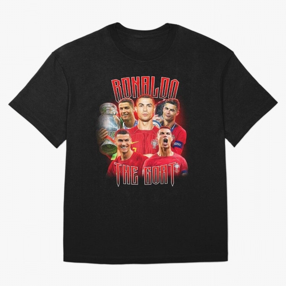 Cristiano Ronaldo Vintage Style Tee, Bootleg Tee, Bootleg T Shirt, Rap Tee Oversized T-Shirt Celebrate Unforgettable Nights in Global Football Passion for FIFA World Cup 2026 Group Stage, Inspired by Mbappe and Neymar, France and Portugal, Football