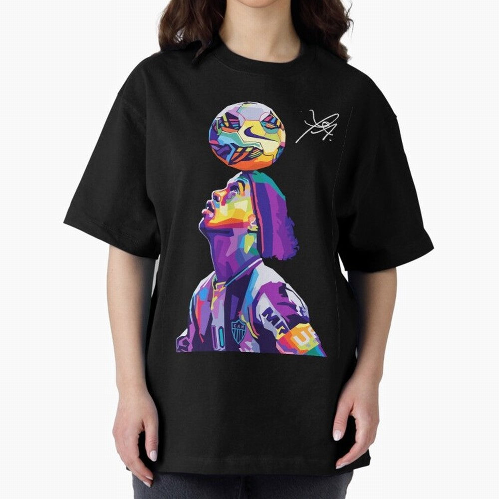 Ronaldinho Wpap Pop Art Oversized T-Shirt Make the Season About the FIFA World Cup 2026 Group Stage Journey through Mbappe Highlights, Spain and Netherlands Pride, Championship Spirit, Famous Goals, Roaring Crowds and International Football Unity;