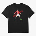 Cristano Ronaldo Celebration Block Art SIUUUU with text Oversized T-Shirt Show Passion for the Stars of Global Football Passion for FIFA World Cup 2026, Centered on Cristiano Ronaldo, Haaland and CR7, Brazil, Portugal and Argentina, Championship